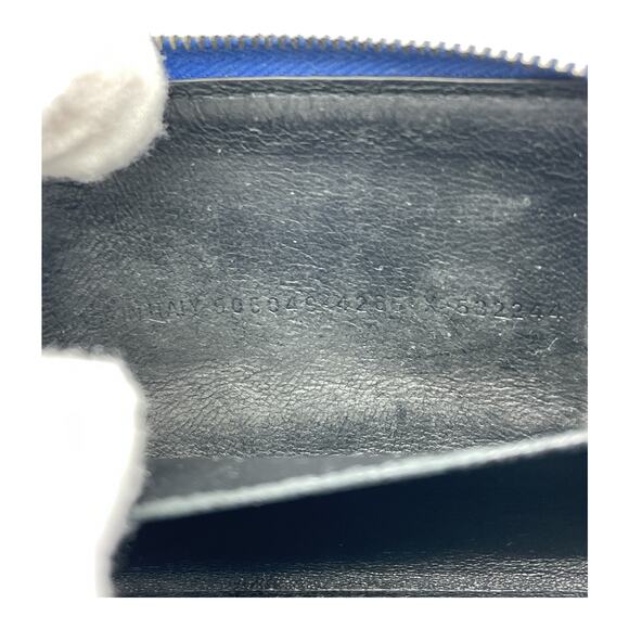 🔴 Balenciaga Logo Zip Card Wallet - Blue Leather - Picture 9 of 9